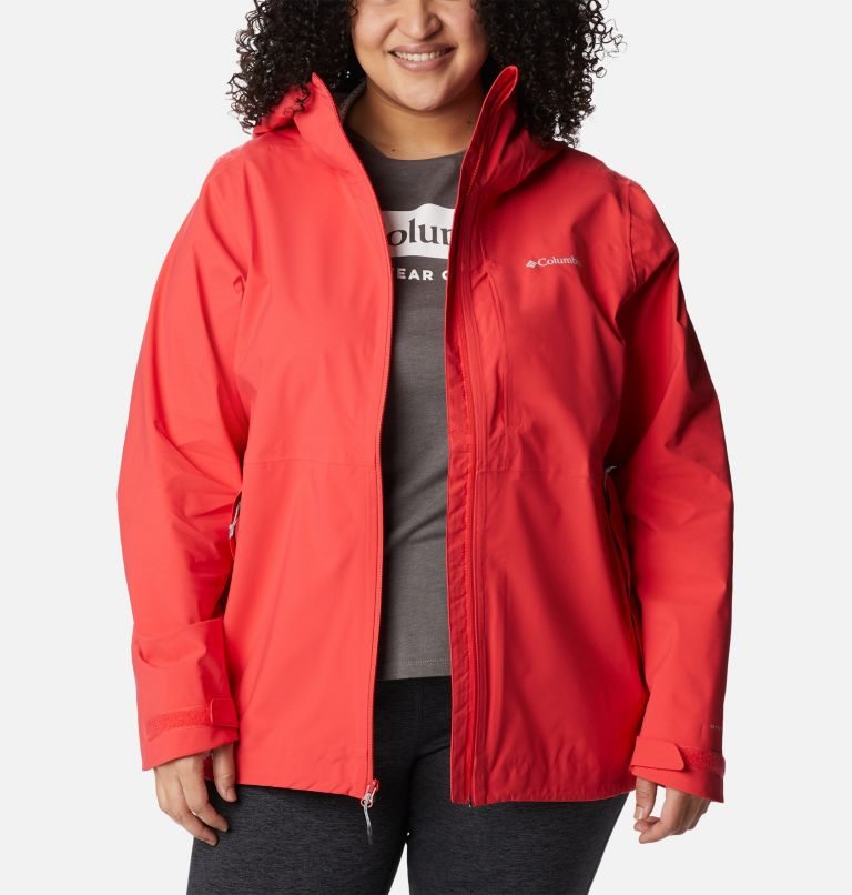 Women's Columbia Omni-Tech Ampli-Dry Shell Jackets Red | Plus Size CA-H4A38